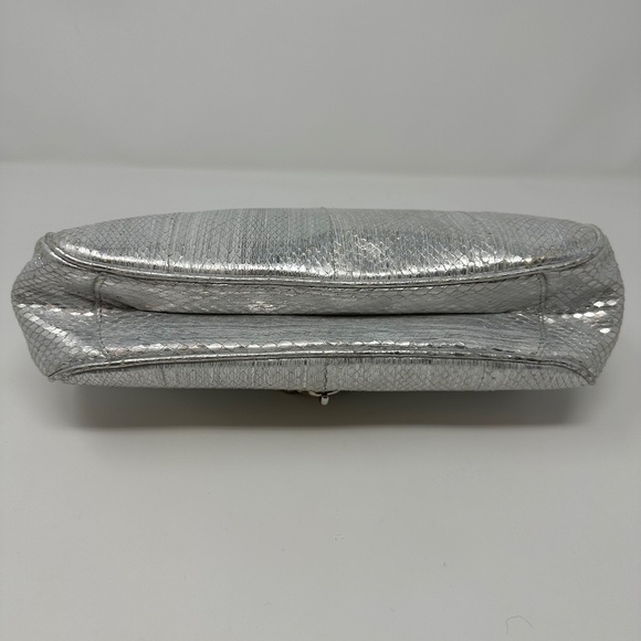 Ferragamo Snakeskin Metallic Silver Crystal Bag - Picture 5 of 12